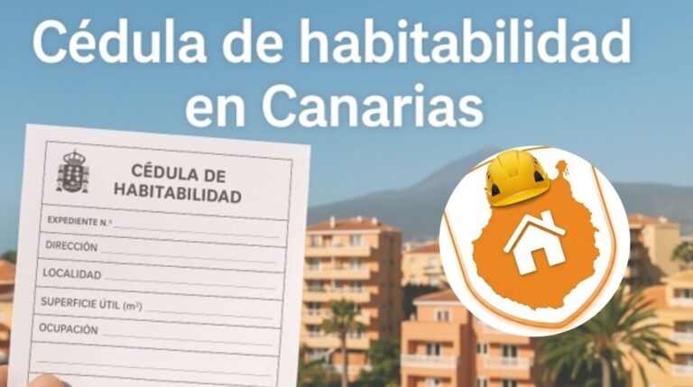 Técnico realizando la medición de una vivienda para el certificado de habitabilidad en Gran Canaria.