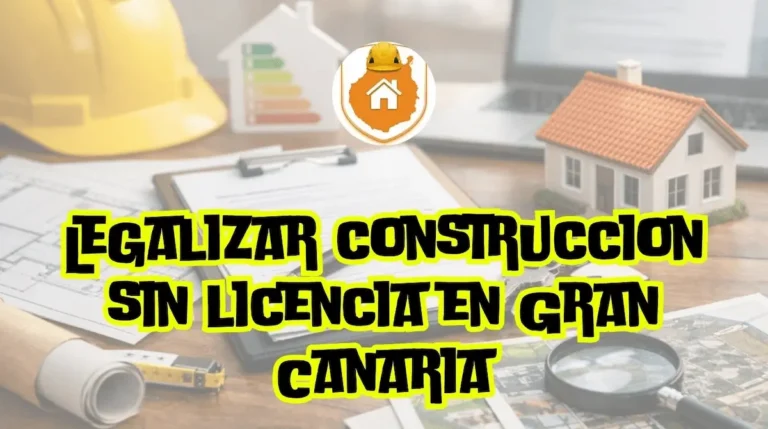 Ortofoto aérea impresa y planos de catastro sobre una mesa, siendo revisados por un técnico para demostrar la antigüedad de una vivienda en Gran Canaria.
