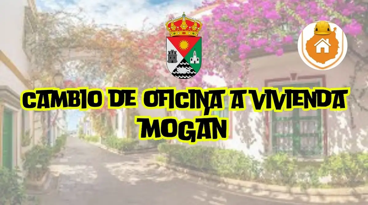 Plano arquitectónico de reforma para el cambio de uso de oficina a vivienda en Mogán bajo las directrices del PGO.