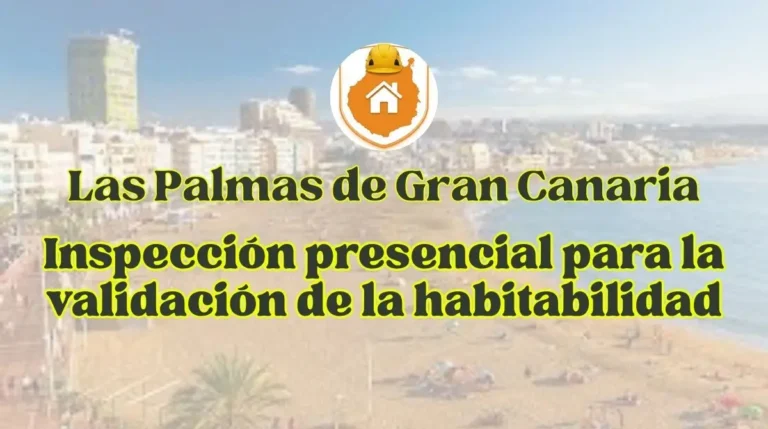 Arquitecto técnico realizando mediciones de superficie útil en una vivienda de Las Palmas de Gran Canaria.